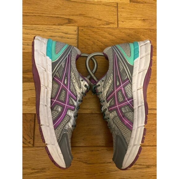 Asics Womens Athletic Running Shoes Size 8 Gray Purple Mesh Comfort Lightweight - Picture 4 of 10